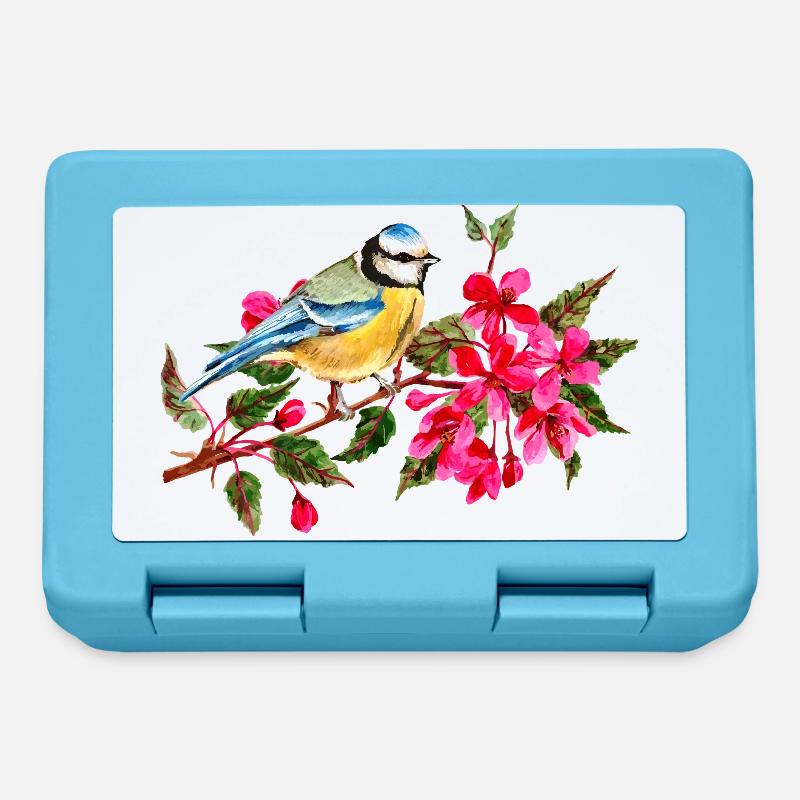 oiseau - Boîte à goûter - bleu saphir