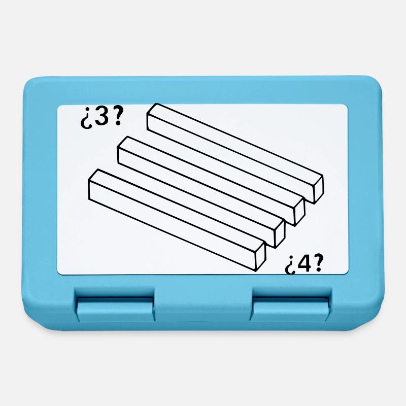 Illusions d'optique 3 à 4 bâtons - Boîte à goûter - bleu saphir
