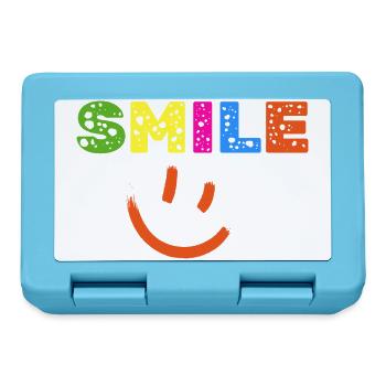 Smile Farbexplosion, Gute Laune Shirt, Statement  - Brotdose - Saphirblau - Vorne