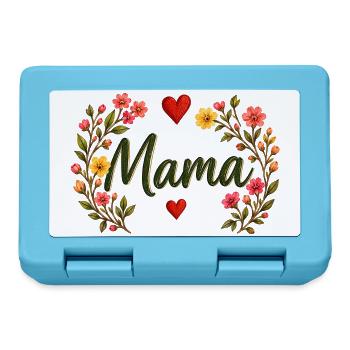 Watercolor Floral Mama Cute Mother's Day T-Shirt - Brotdose - Saphirblau - Vorne