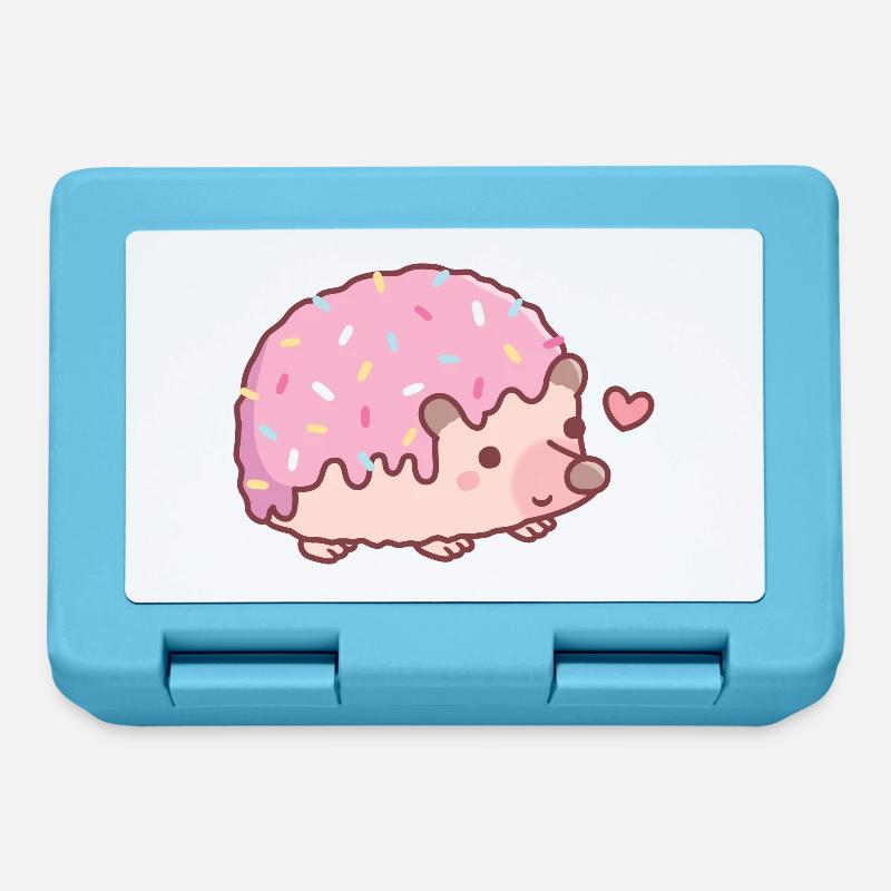 Hérisson mignon avec glaçage et saupoudrage drôle - Boîte à goûter - bleu saphir