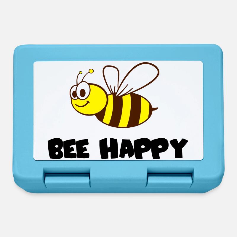 bee happy - Brotdose - Saphirblau