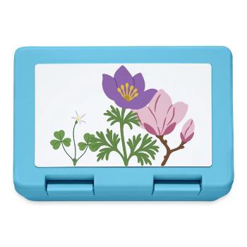 Blumen botanisch Pflanze Design - Brotdose - Saphirblau - Vorne