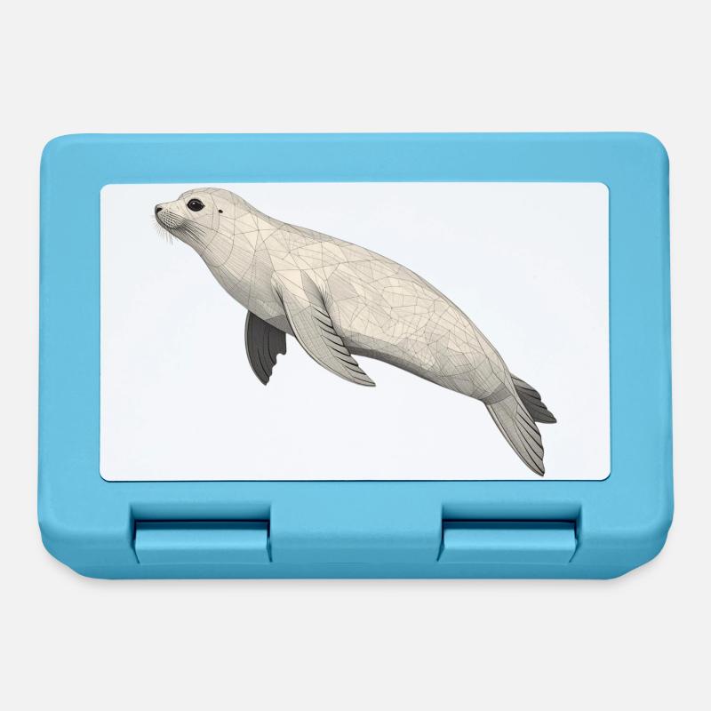 Geometric Seal - Lunchbox - sapphire blue