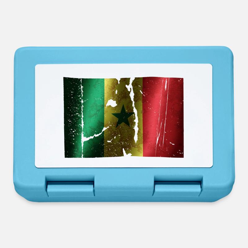 Drapeau du Sénégal cool vintage utilisé look sport - Boîte à goûter - bleu saphir