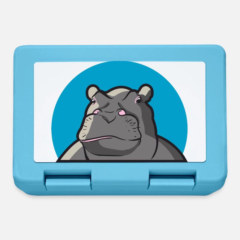 Hippo Nilpferd - Brotdose - Saphirblau