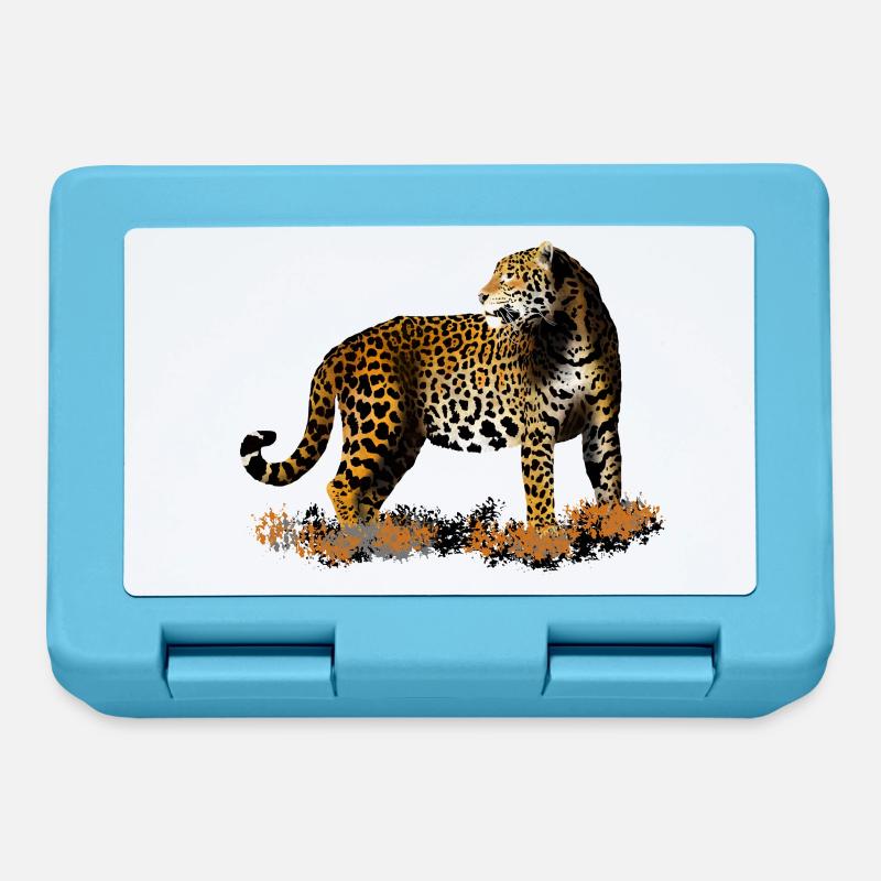 Leopard - Brotdose - Saphirblau