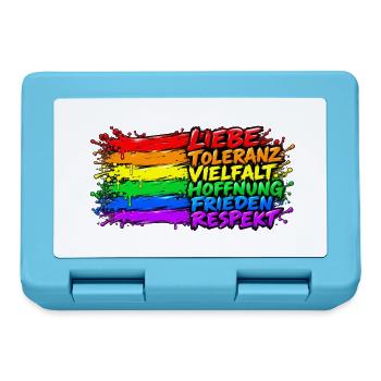 Regenbogenfrieden Liebe Vielfalt - Brotdose - Saphirblau - Vorne