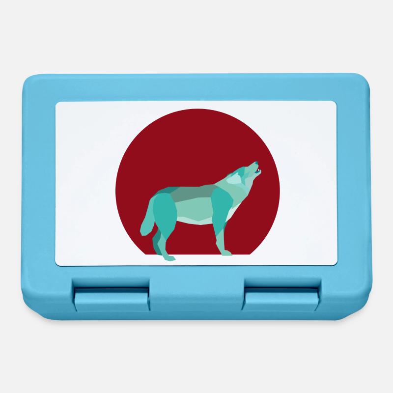 Geometric howling wolf - Lunchbox - sapphire blue