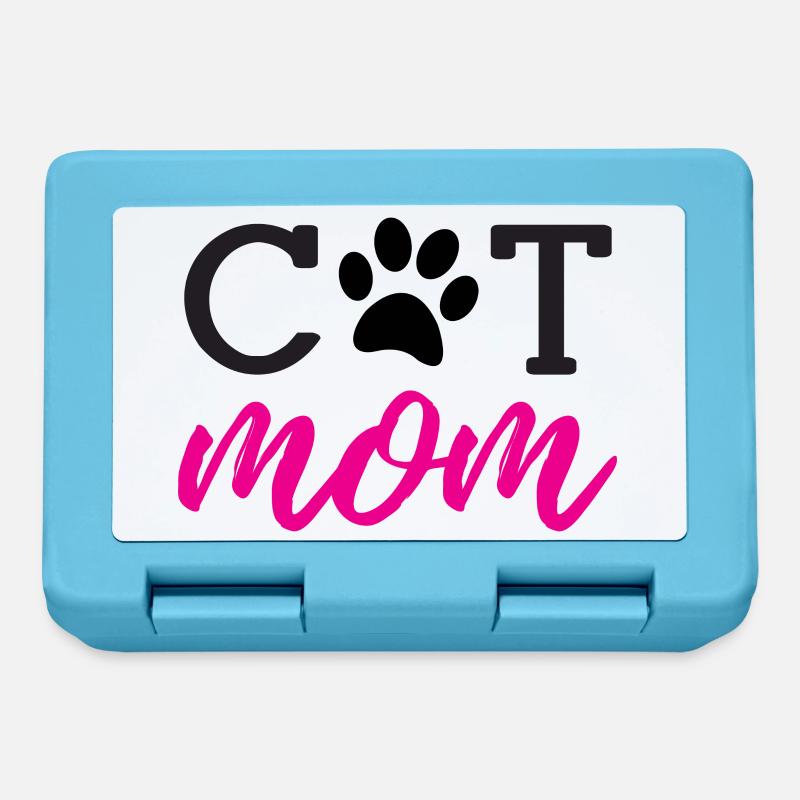 Maman de chat - Boîte à goûter - bleu saphir