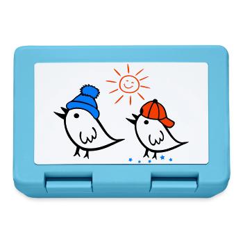 Sparrow, Sun, Spring - Lunchbox - sapphire blue - Front