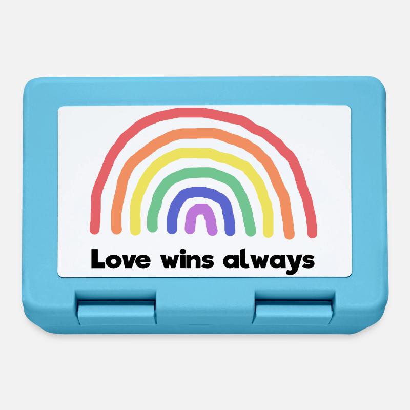 Frieden Liebe Regenbogen Statement Weltfrieden - Brotdose - Saphirblau