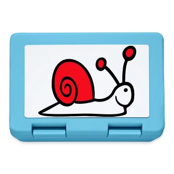 Schnecke Schneckenhaus niedlich süß glücklich Cool - Brotdose - Saphirblau - Vorne