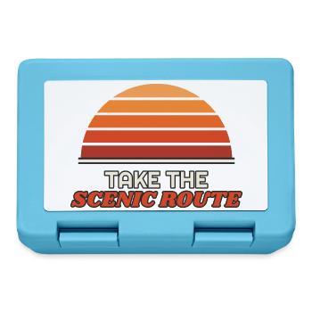 Take the Scenic Route – Retro Sonnenuntergang - Brotdose - Saphirblau - Vorne