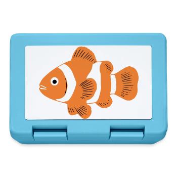 Clownfisch_orange_Aquarium_Geschenk - Brotdose - Saphirblau - Vorne