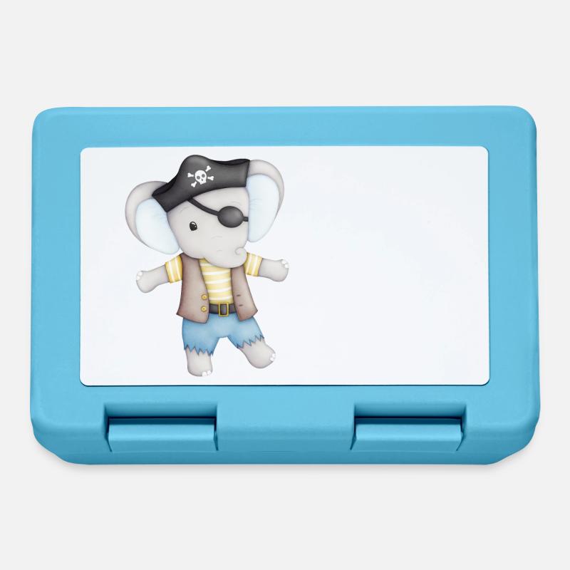 cute elephant as a pirate - Lunchbox - sapphire blue