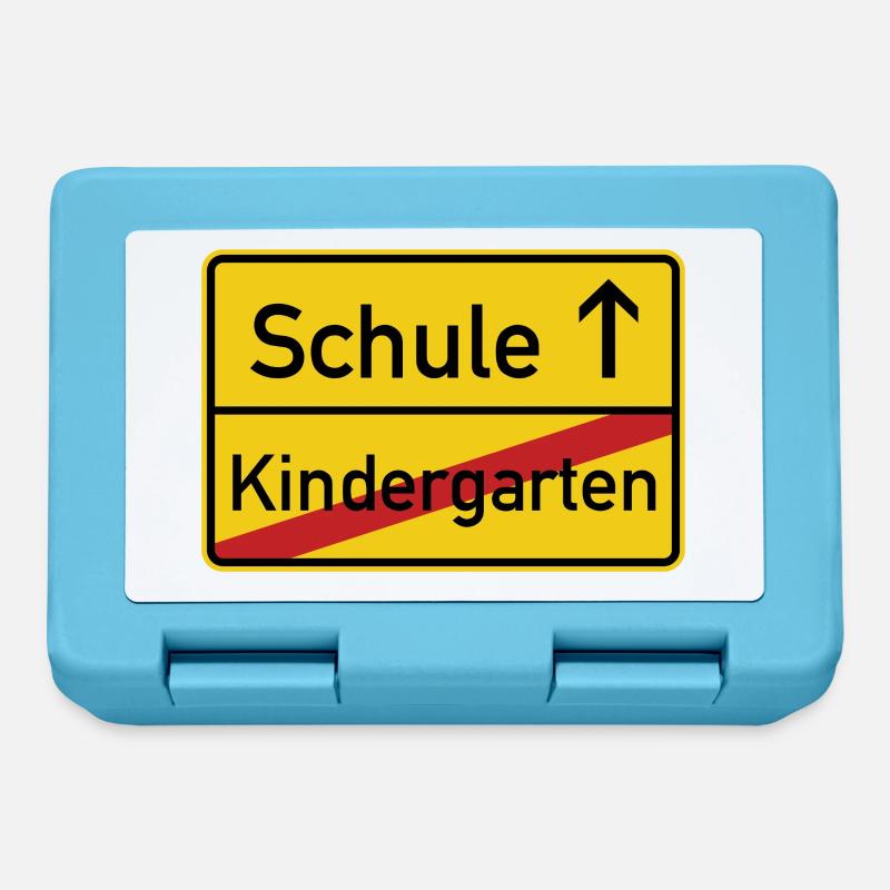 Kindergarten Schule Ortsschild - Einschulung - Brotdose - Saphirblau