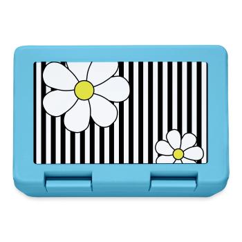 Stripes & Flowers - Brotdose - Saphirblau - Vorne