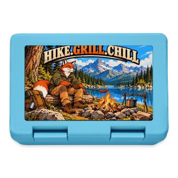 Wandern, grillen, entspannen – Campfire Fox - Brotdose - Saphirblau - Vorne