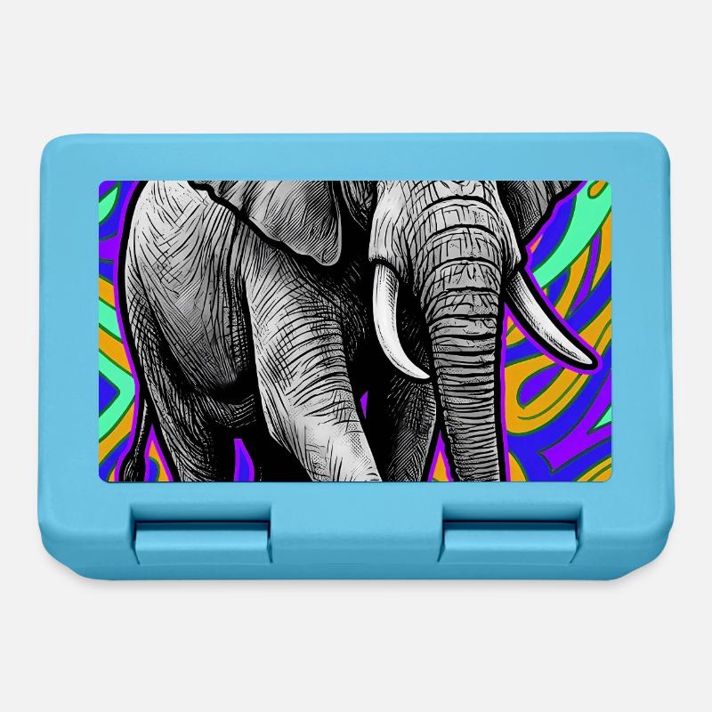 éléphant - Boîte à goûter - bleu saphir