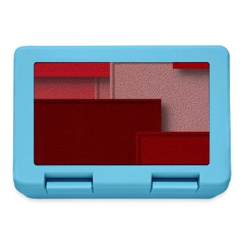 Rote Geometrie in abstrakten Blöcken - Brotdose - Saphirblau - Vorne
