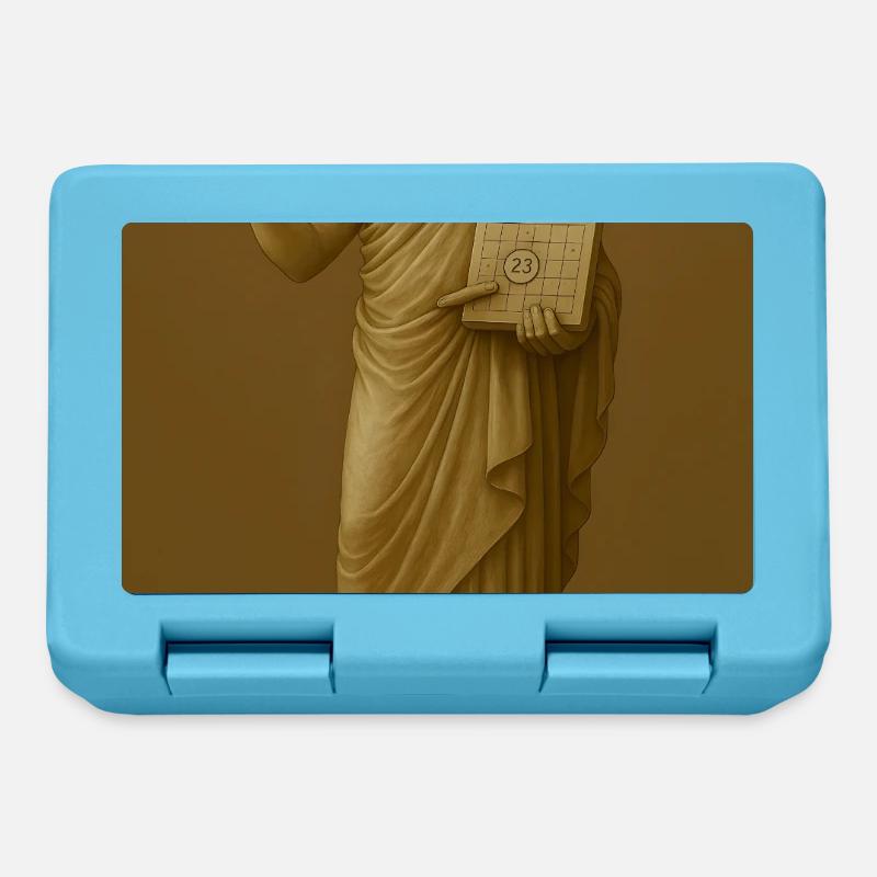 Moderne Statue mit Smartphone und Kalender - Brotdose - Saphirblau