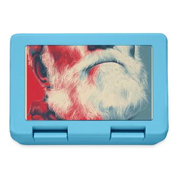 Xmas PopArt Santa - Lunchbox - sapphire blue - Front