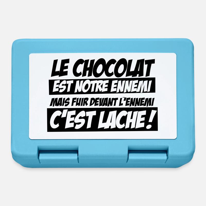 Le Chocolat est notre ennemi ! - Boîte à goûter - bleu saphir