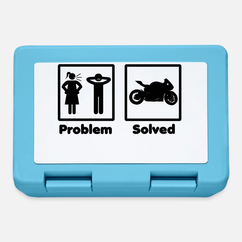 problem solved motorcycle bike - Lunchbox - sapphire blue