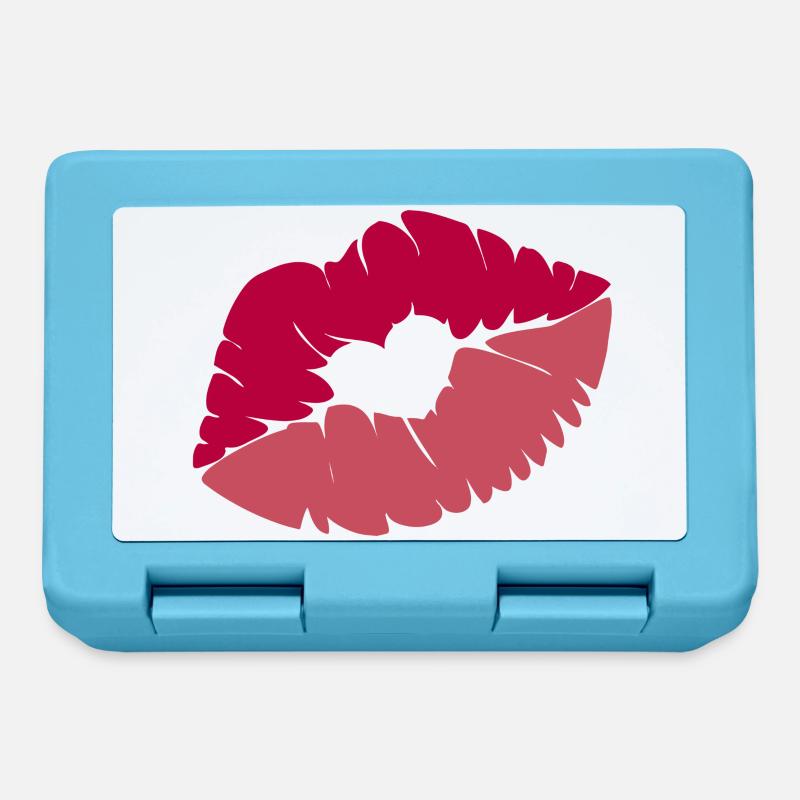 Embrasser la bouche avec le coeur - Boîte à goûter - bleu saphir