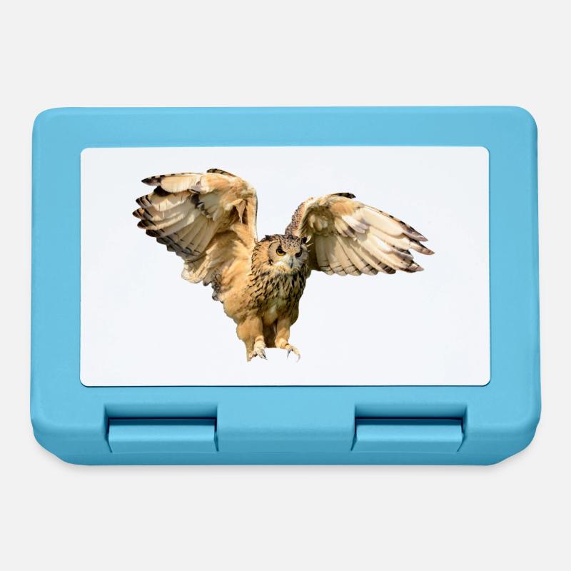 owl eule uhu kautz kaeutzchen animals - Brotdose - Saphirblau