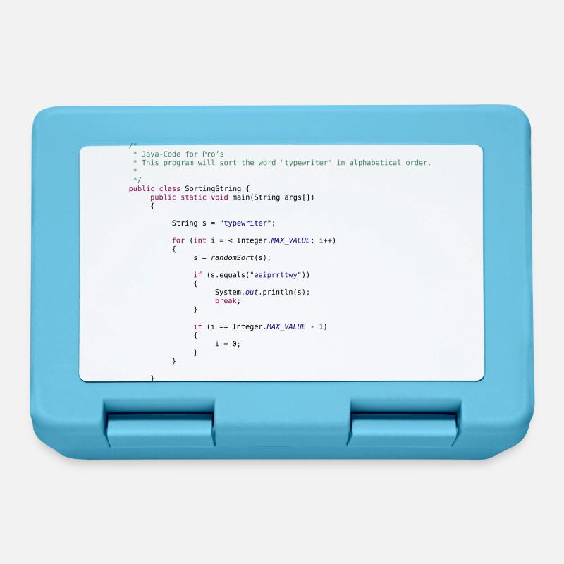 lustiger Java Code zum Sortieren - Brotdose - Saphirblau