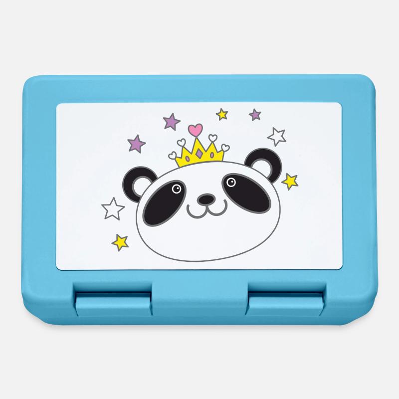 Panda Gesicht Krone in einer königlichen Krone - Brotdose - Saphirblau