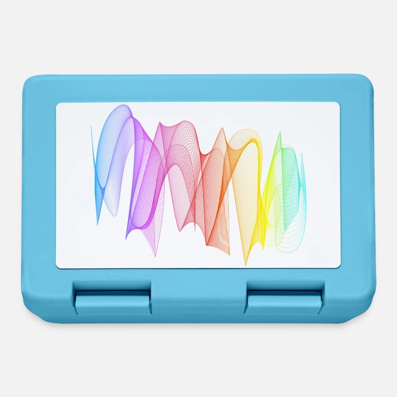 Abstract Lines Design 07 - Lunchbox - sapphire blue