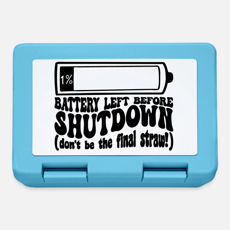 Un pourcent de batterie avant le shutdown - Boîte à goûter - bleu saphir