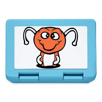 chenille trou au sol doux joli sourire heureux bande dessinée - Boîte à goûter - bleu saphir - Devant