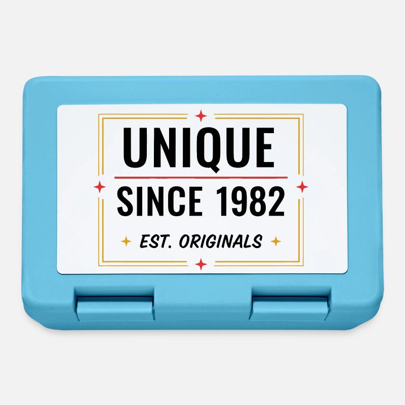 Unique depuis 1982 – Vintage Année De Naissance Design - Boîte à goûter - bleu saphir