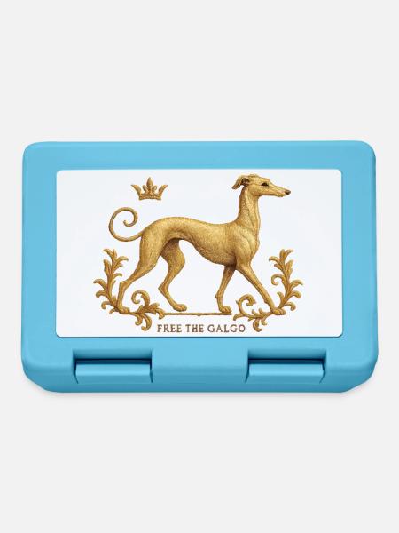 Free the Galgo - Embroidery Nr01 - Brotdose - Saphirblau
