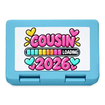 Cousin wird 2026 laden – süße Ankündigung - Brotdose - Saphirblau - Vorne