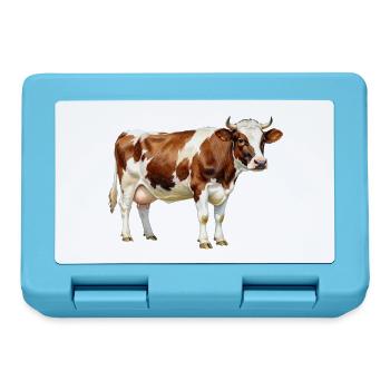 Kuh_aquarell_Geschenkidee_Bauer_Landwirte - Brotdose - Saphirblau - Vorne