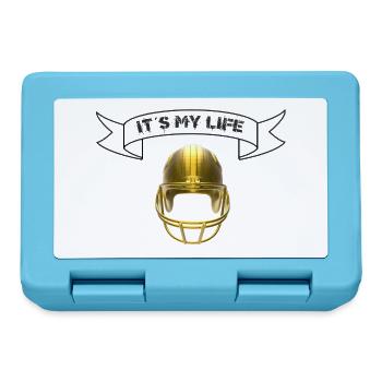 Football helmet "It's My Life", black - Lunchbox - sapphire blue - Front
