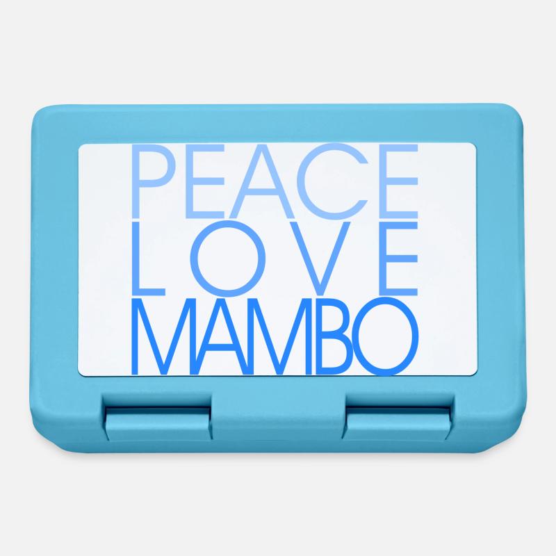 Peace Love Mambo - blue - Salsa Danceshirt - Lunchbox - sapphire blue