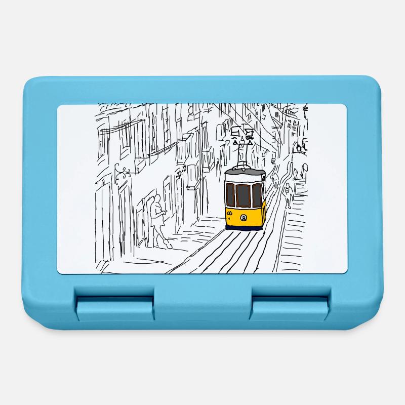 Tram de Lisbonne - Boîte à goûter - bleu saphir