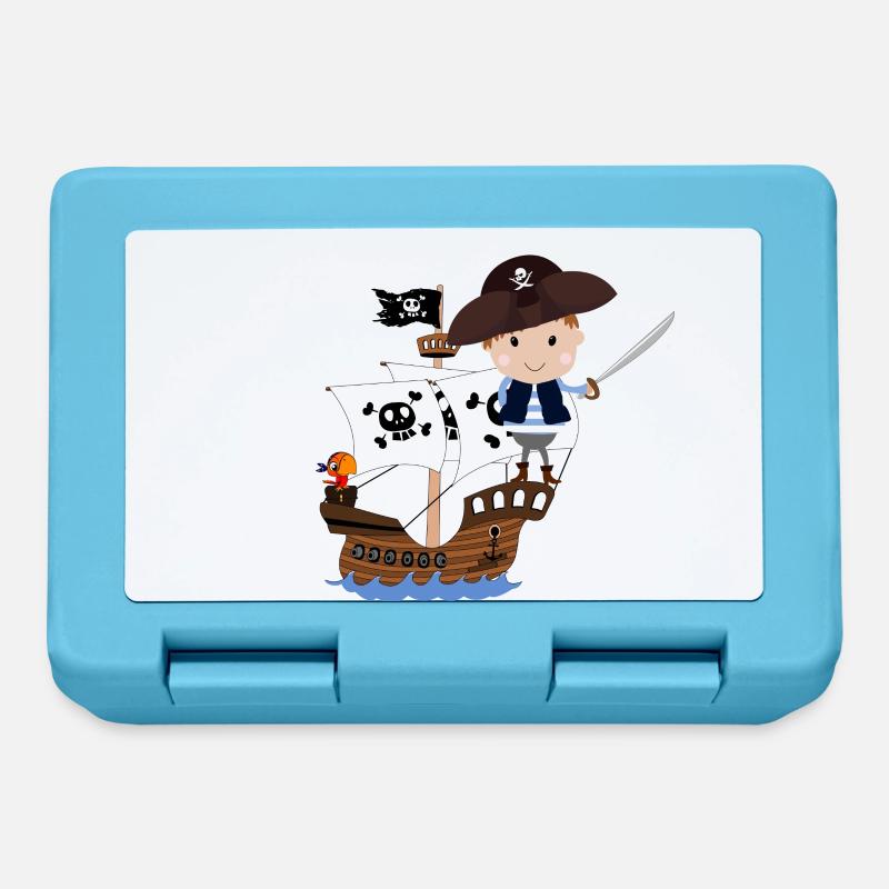 Bateau pirate - Boîte à goûter - bleu saphir