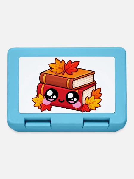 Kawaii Herbstbücher - Brotdose - Saphirblau