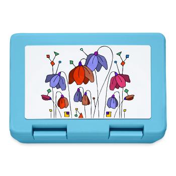 Blumen - Brotdose - Saphirblau - Vorne