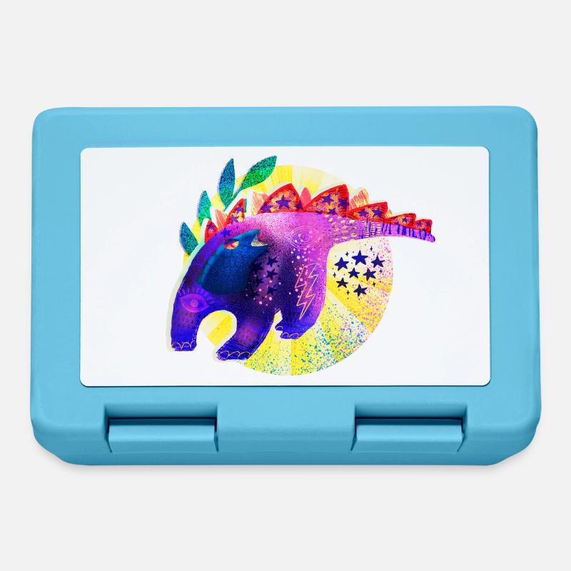 Retro Riso Dino - Lunchbox - sapphire blue
