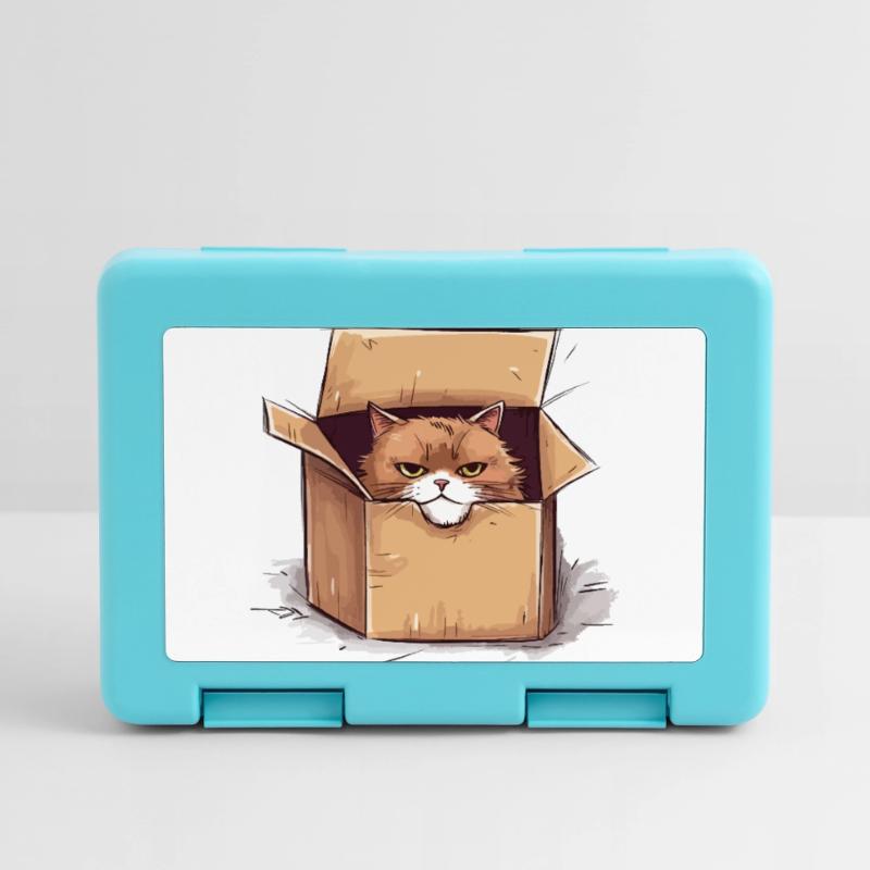 Cat grumpy grumpy grumpy sits in the box Lunchbox