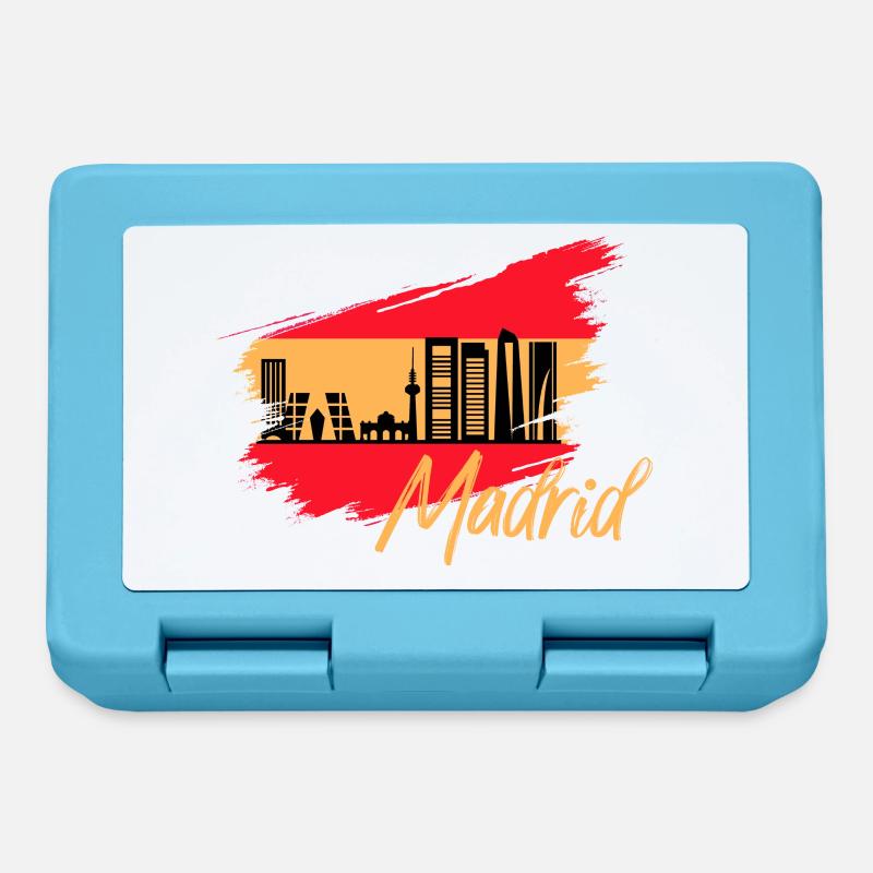 Skyline de drapeau espagne Madrid - Boîte à goûter - bleu saphir
