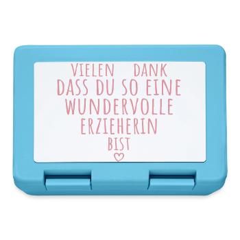 Beste Erzieherin Herz Dankeschön Kindergärtnerin - Brotdose - Saphirblau - Vorne
